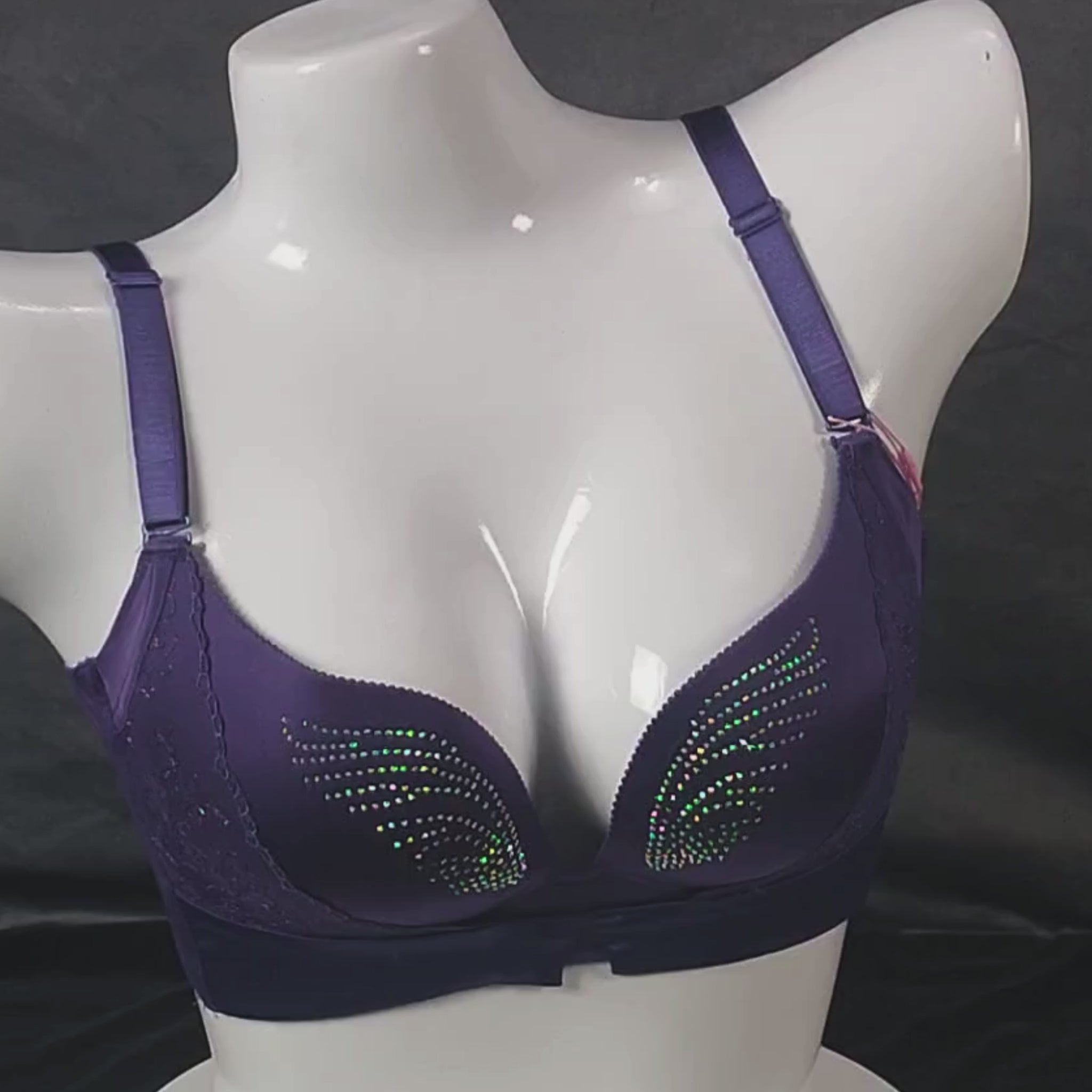 Glamour Shine Padded Bra (Velvet Blaze) | Color: Purple | Size: 32