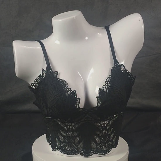 Ethereal Bloom Lingerie Set | Color: Beige | Size: S/M | Bra style: Bralette