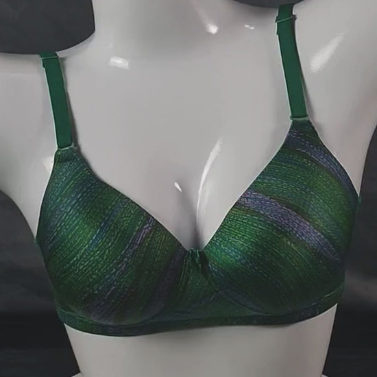 Forest Glow Padded Bra | Color: Green | Size: 32 | Cup size: B
