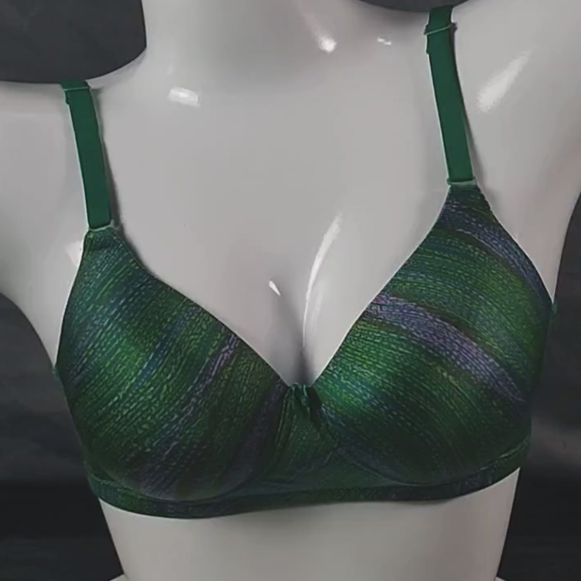 Forest Glow Padded Bra | Color: Green | Size: 32 | Cup size: B