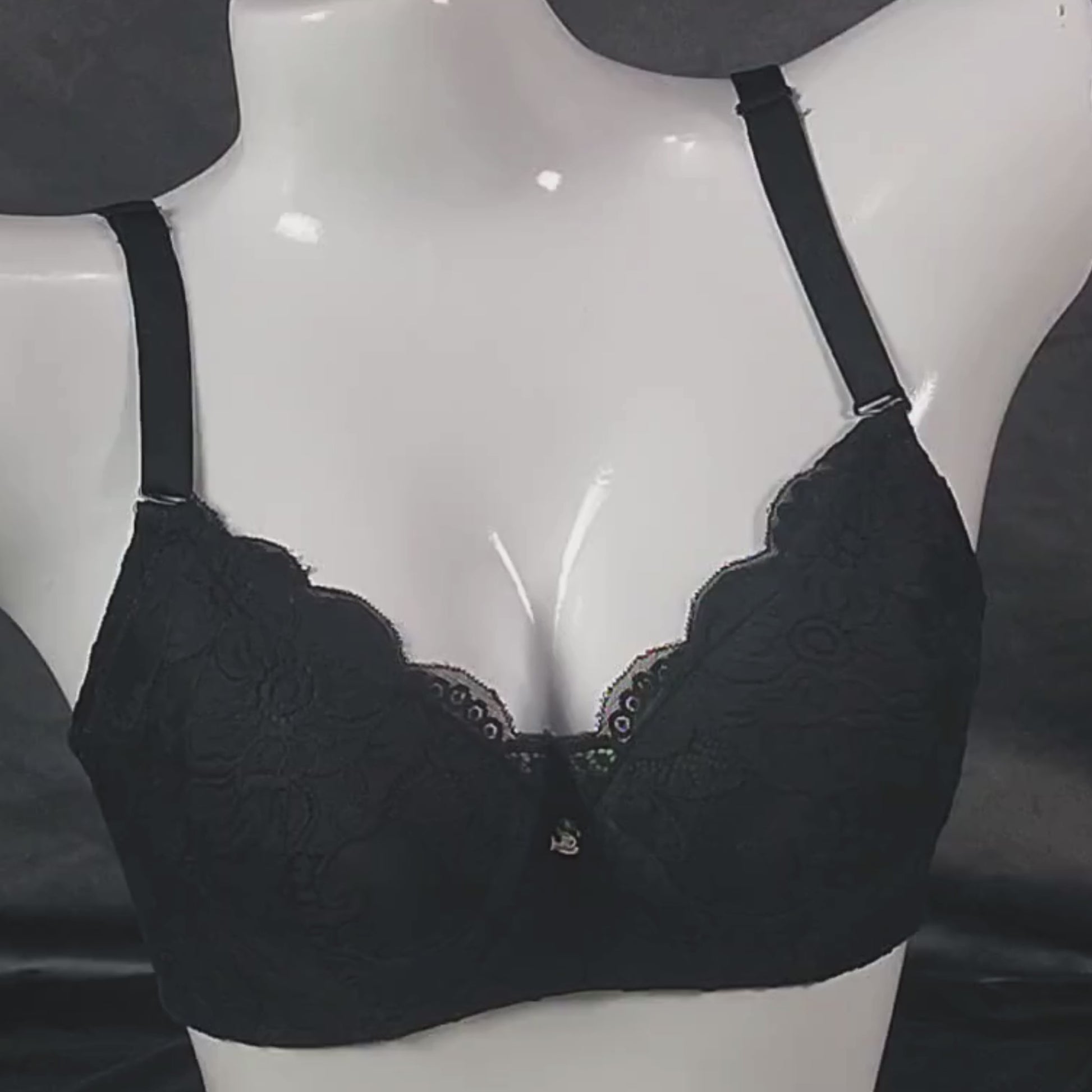 Lace Elegance Padded Bra (Midnight Seduction) | Color: Black | Size: 30
