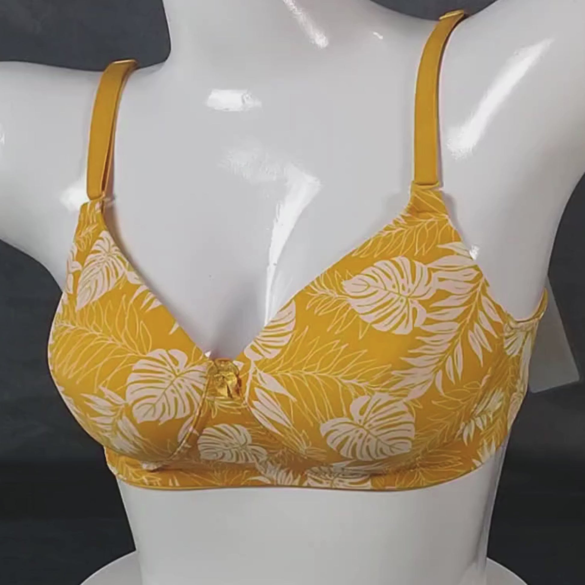 Tropical Bliss Padded Bra | Color: Yellow | Size: 32 |