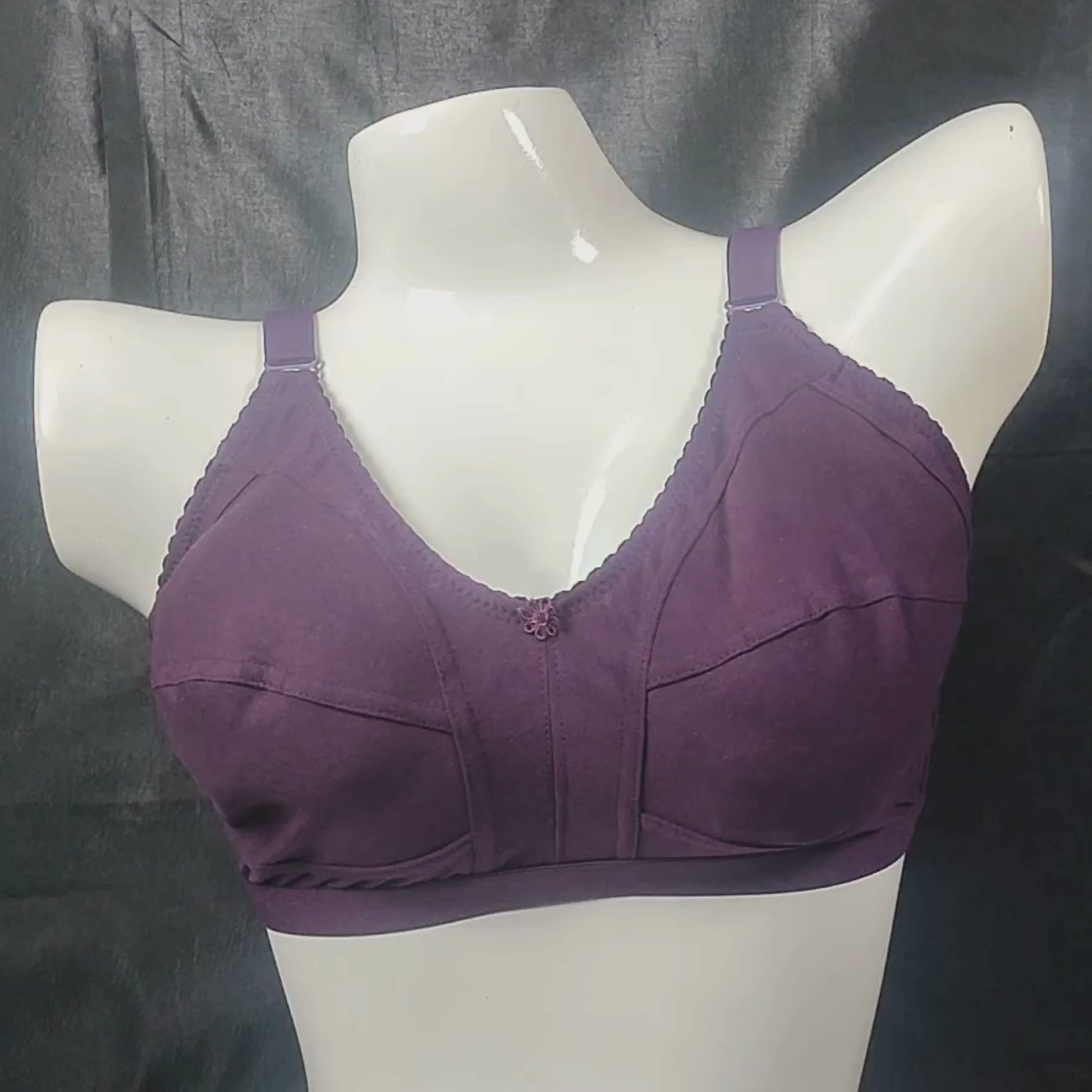SoftEase Hosiery Bra | Color: Purple | Size: 32 |
