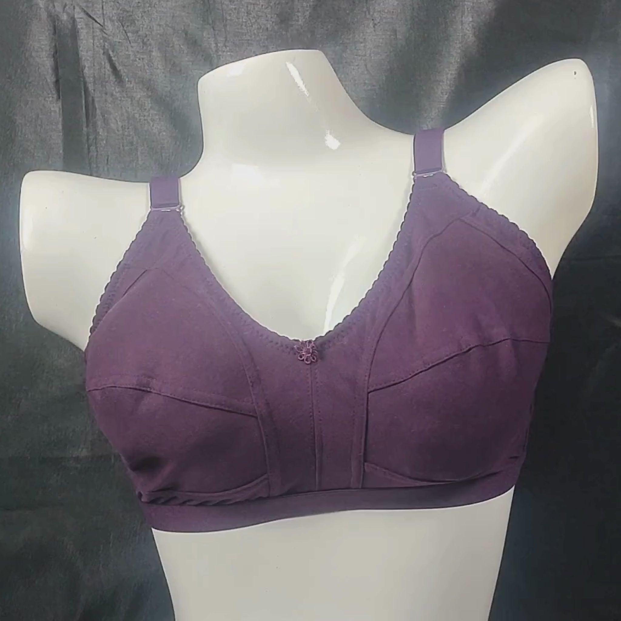 SoftEase Hosiery Bra | Color: Purple | Size: 32 |