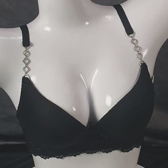 Soft & Sleek Padded Bra | Color: Black | Size: 36 |