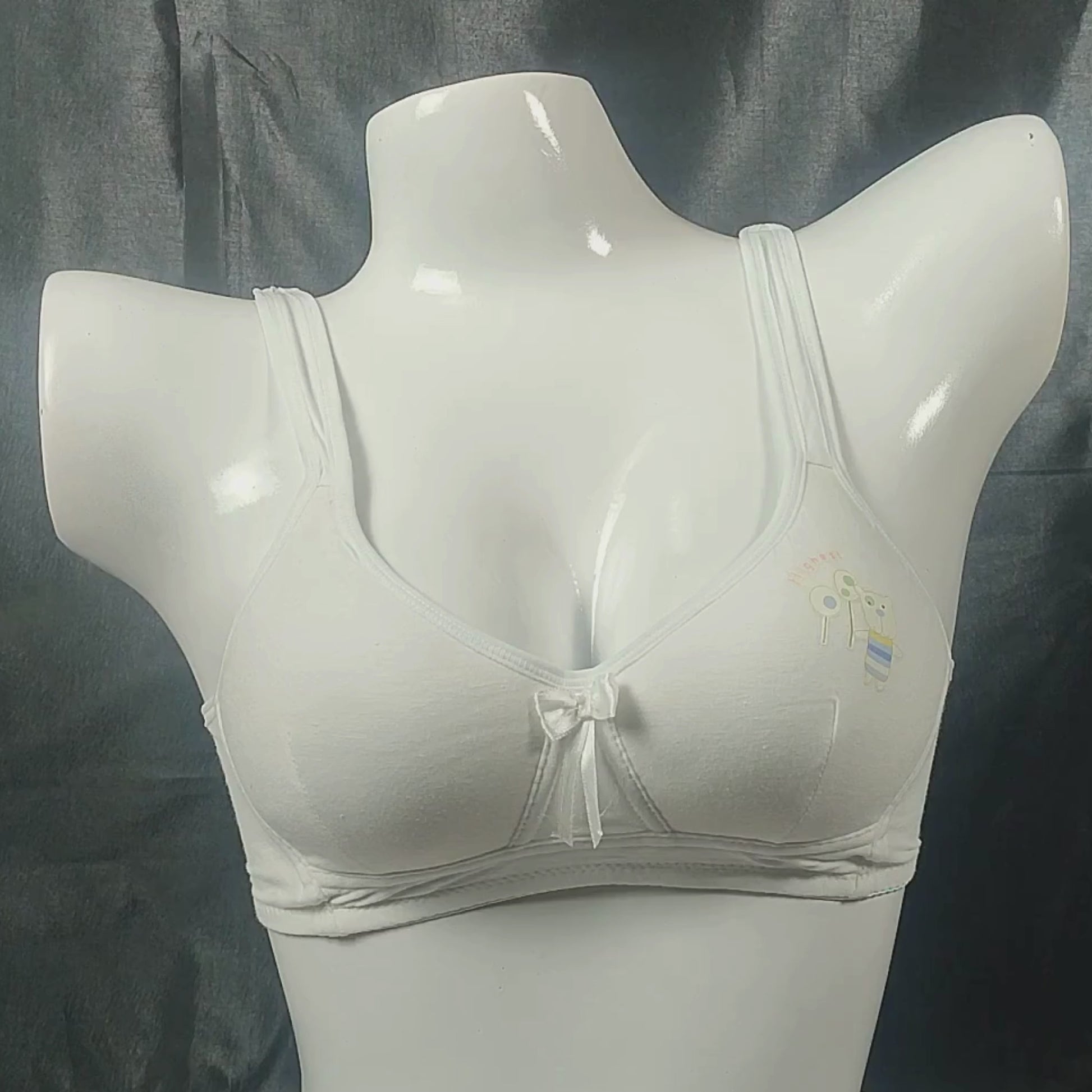 Soft Cotton Comfort Bra | Color: White | Size: S |