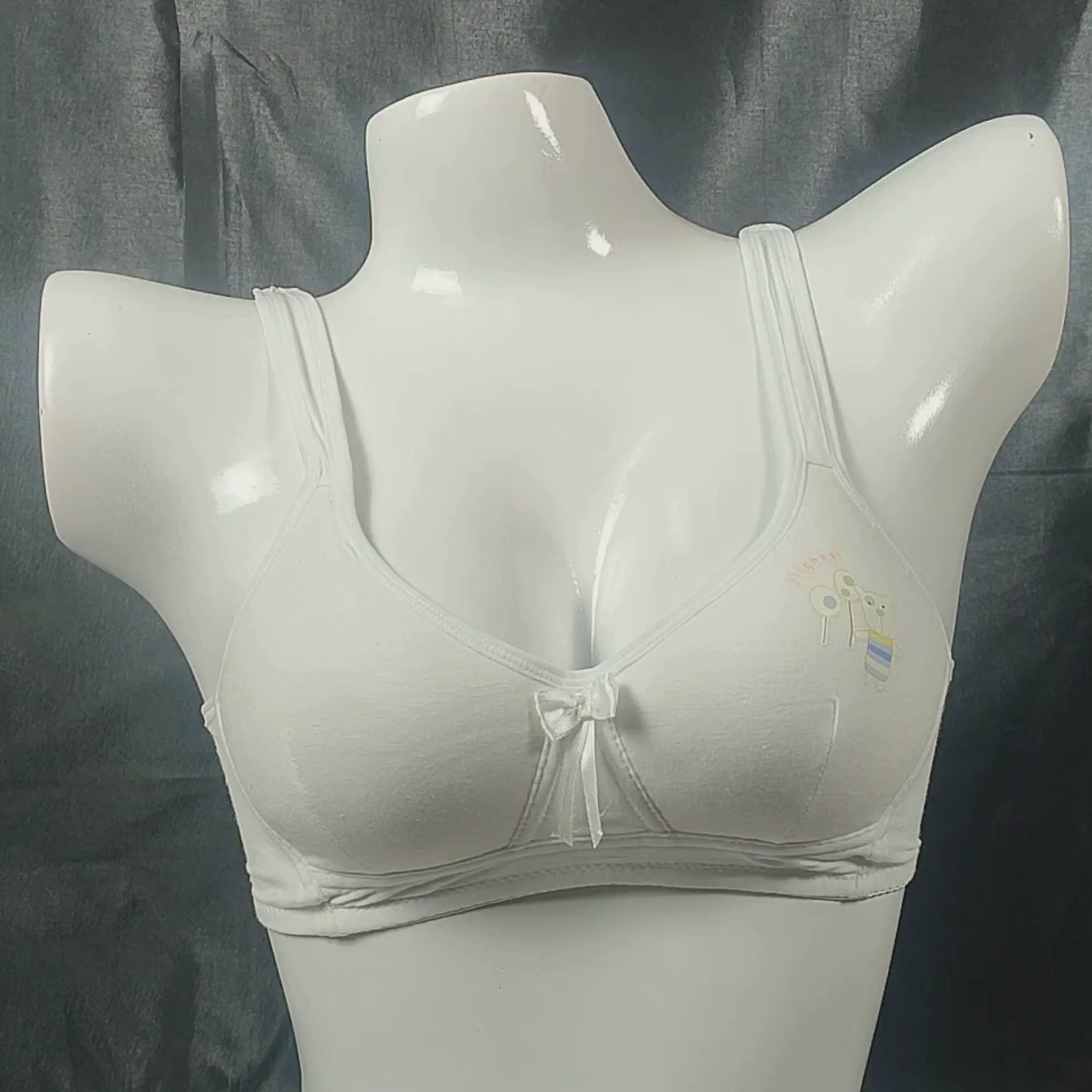 Soft Cotton Comfort Bra | Color: White | Size: S |