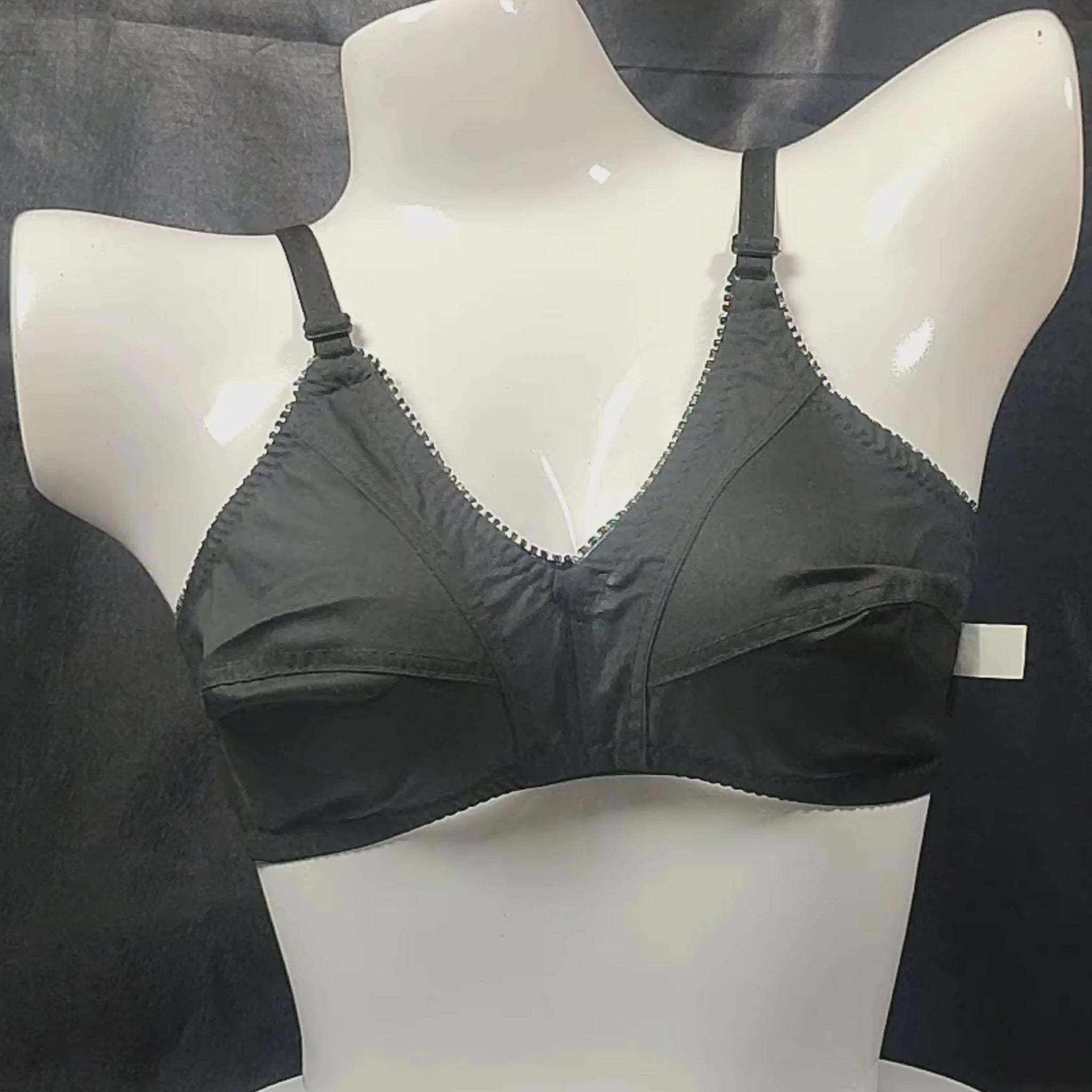 Light Lawn Cotton Bra (Midnight Temptation) | Color: Black | Size: 32
