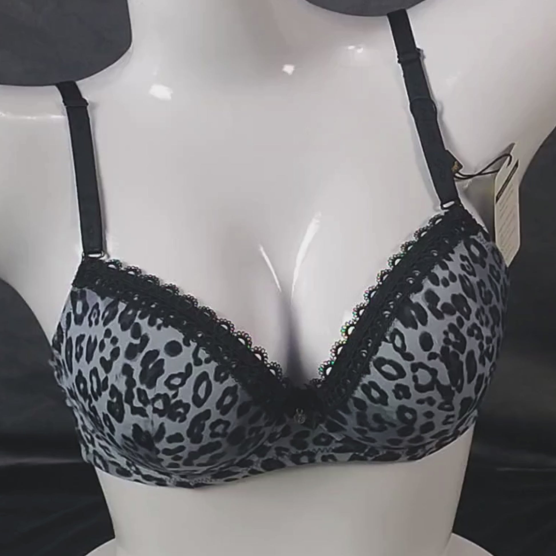 Wild Whisper Padded Bra (Charcoal Desire) | Color: Charcoal Grey | Size: 34