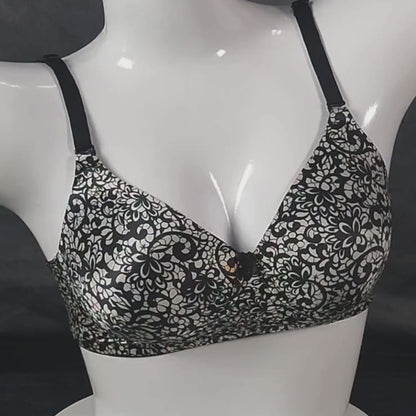 Dark Blossom Padded Bra | Color: Black | Size: 32 | Cup size: B