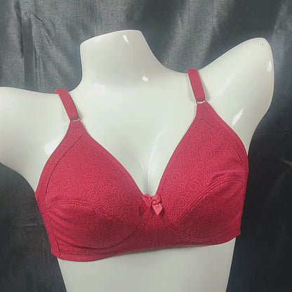 Breathable Lace Fit Bra (Red Velvet) | Color: Red | Size: 36