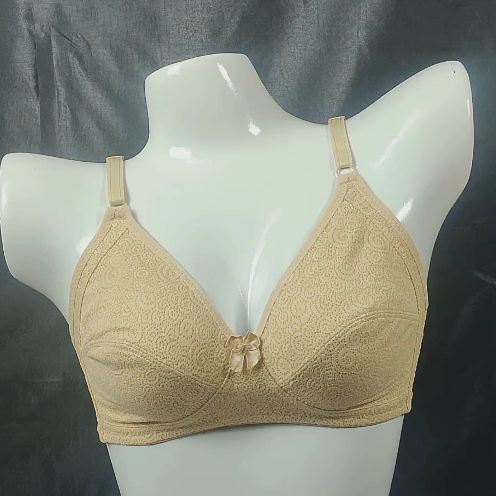 Breathable Lace Fit Bra (Nude Beige) | Color: Beige | Size: 36