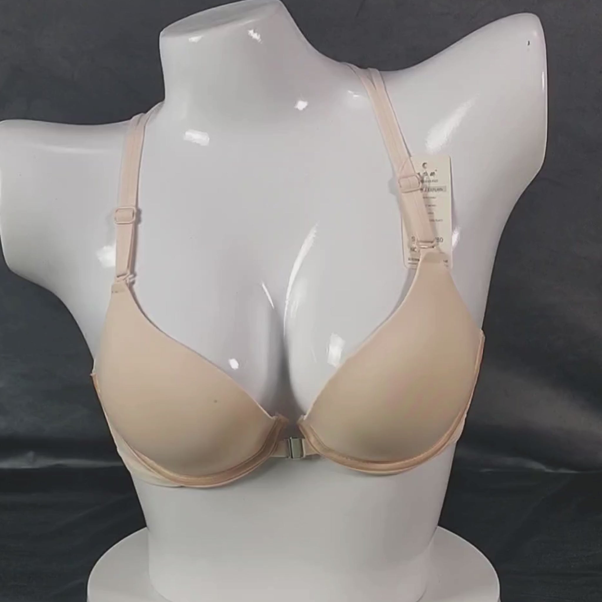 Front-Open Padded Bra | Color: Black | Size: 32 | Bra style: Push-up