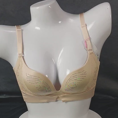 Glamour Shine Padded Bra | Color: Ivory | Size: 32 | Bra style: Push-up