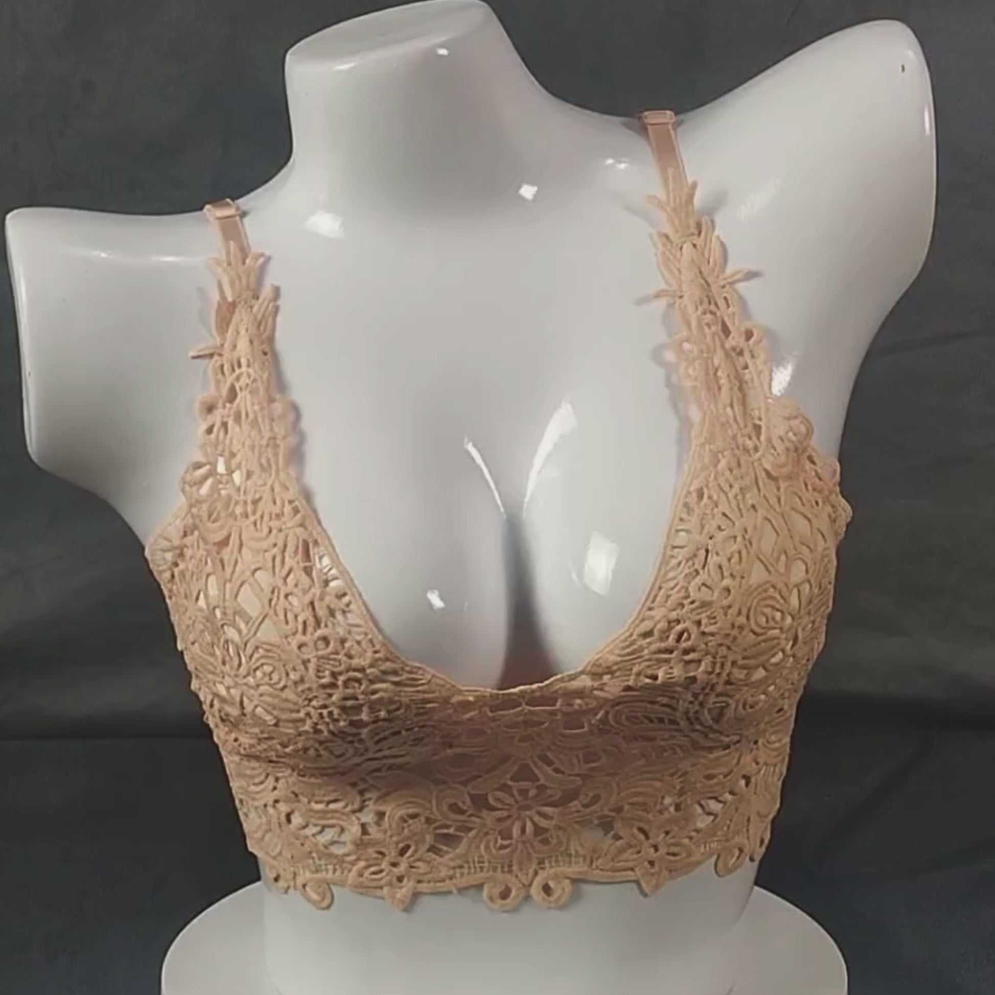 Lace Symphony Bralette Set | Color: Beige | Size: S/M |