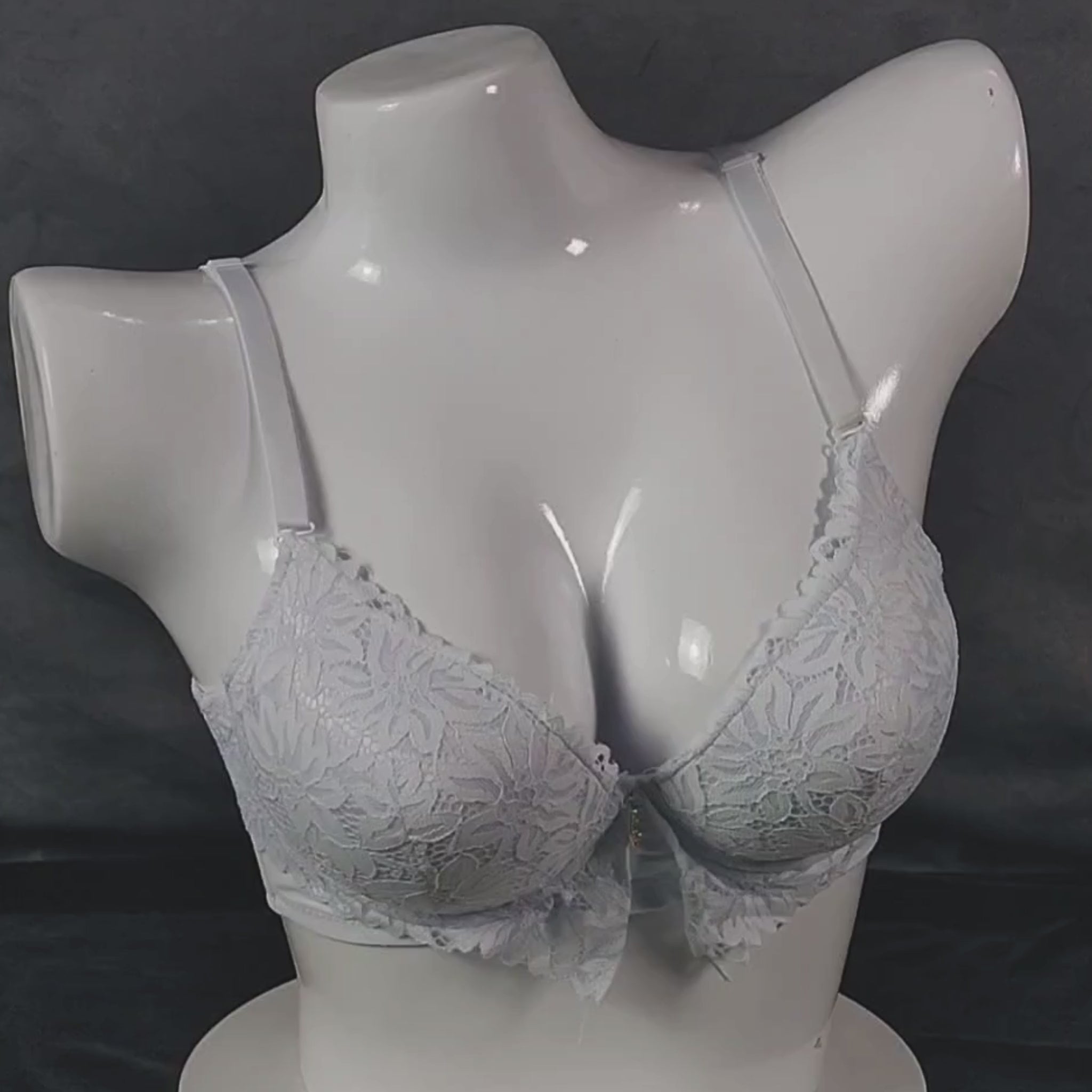 Floral Elegance Padded Bra | Color: White | Size: 36 | Bra style: Push-up