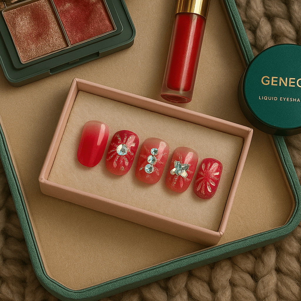 Ruby Bloom Luxe – Press - On Nail Set - Accessories - ComfyBliss