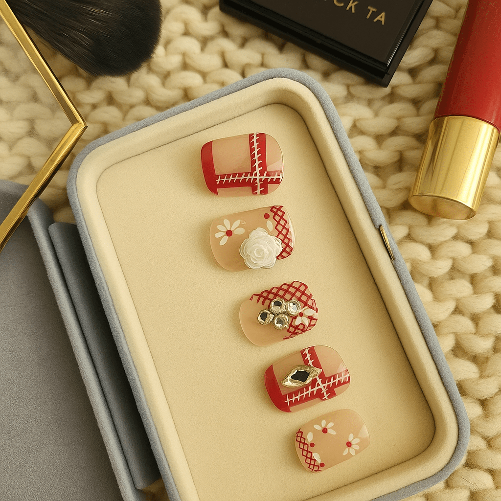 Rustic Blossom – Press - On Nail Set - Accessories - ComfyBliss