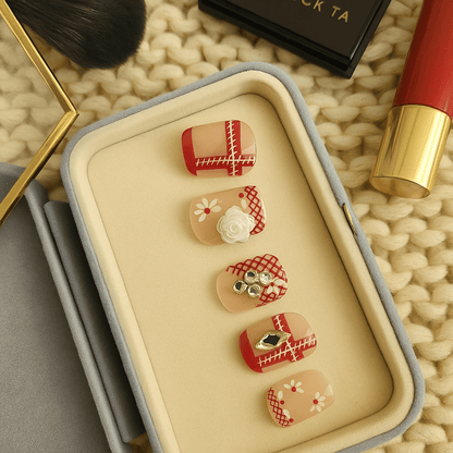 Rustic Blossom – Press - On Nail Set - Accessories - ComfyBliss