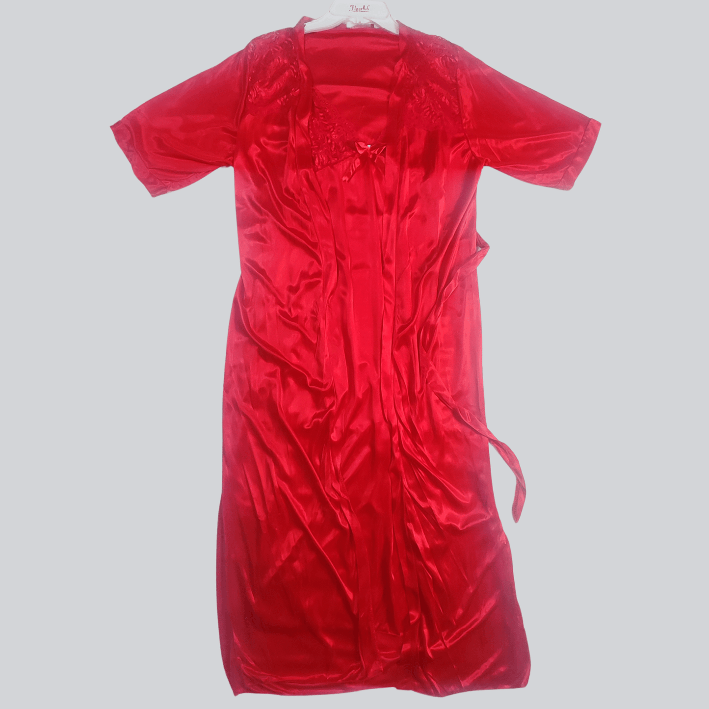 Scarlet Elegance Robe Set - Nightgowns - ComfyBliss