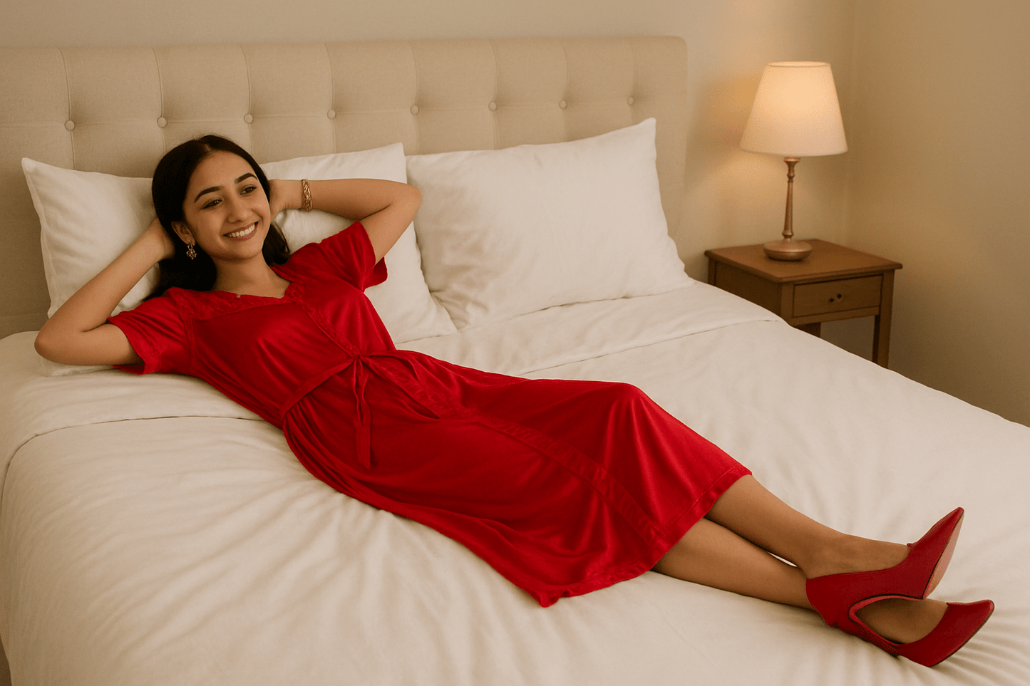 Scarlet Elegance Robe Set - Nightgowns - ComfyBliss