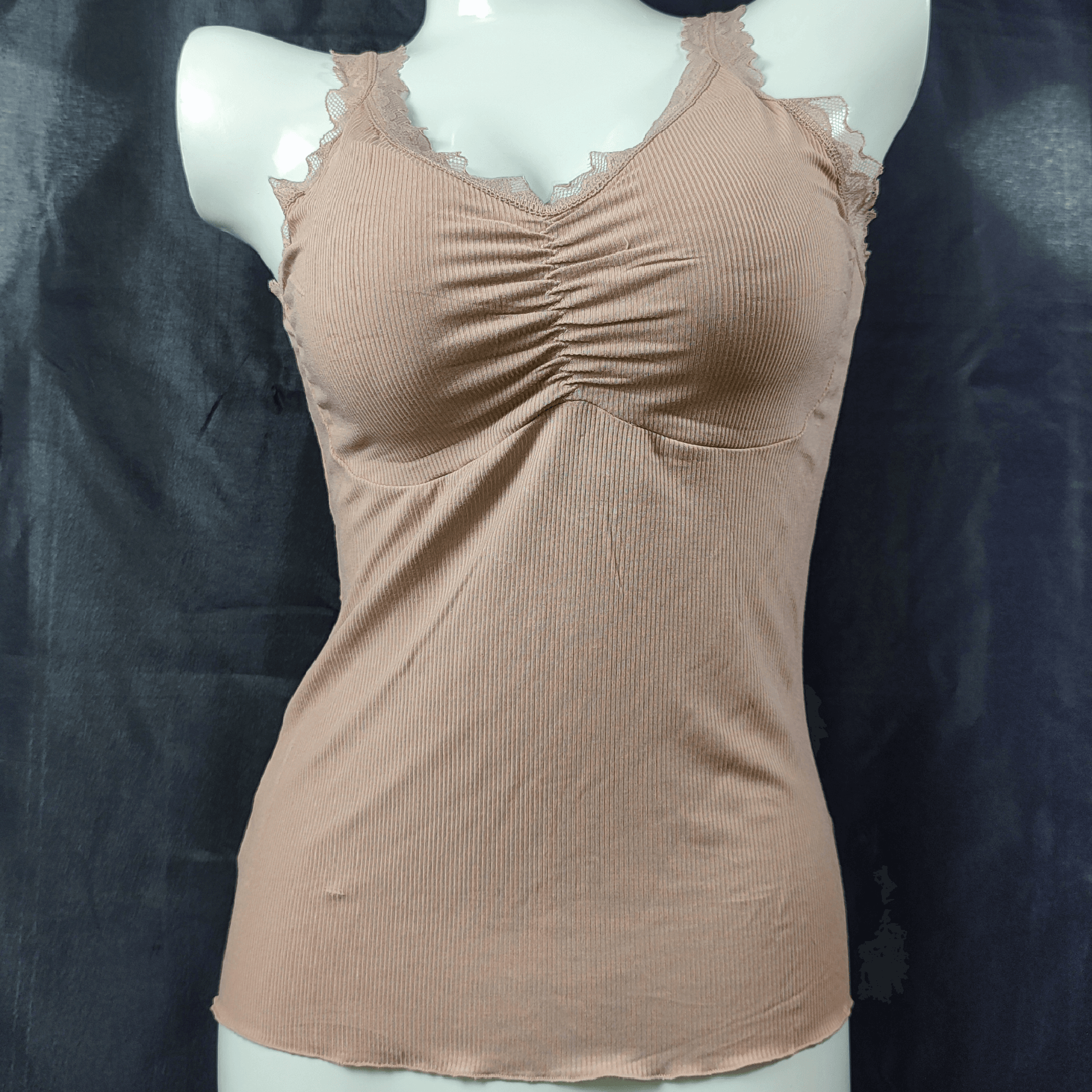 Soft Lace Camisole - Padded - Removeable (Dark Ember) - Camisoles & Shorts - ComfyBliss