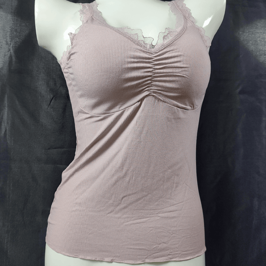 Soft Lace Camisole - Padded - Removeable (Fatal Bloom) - Camisoles & Shorts - ComfyBliss