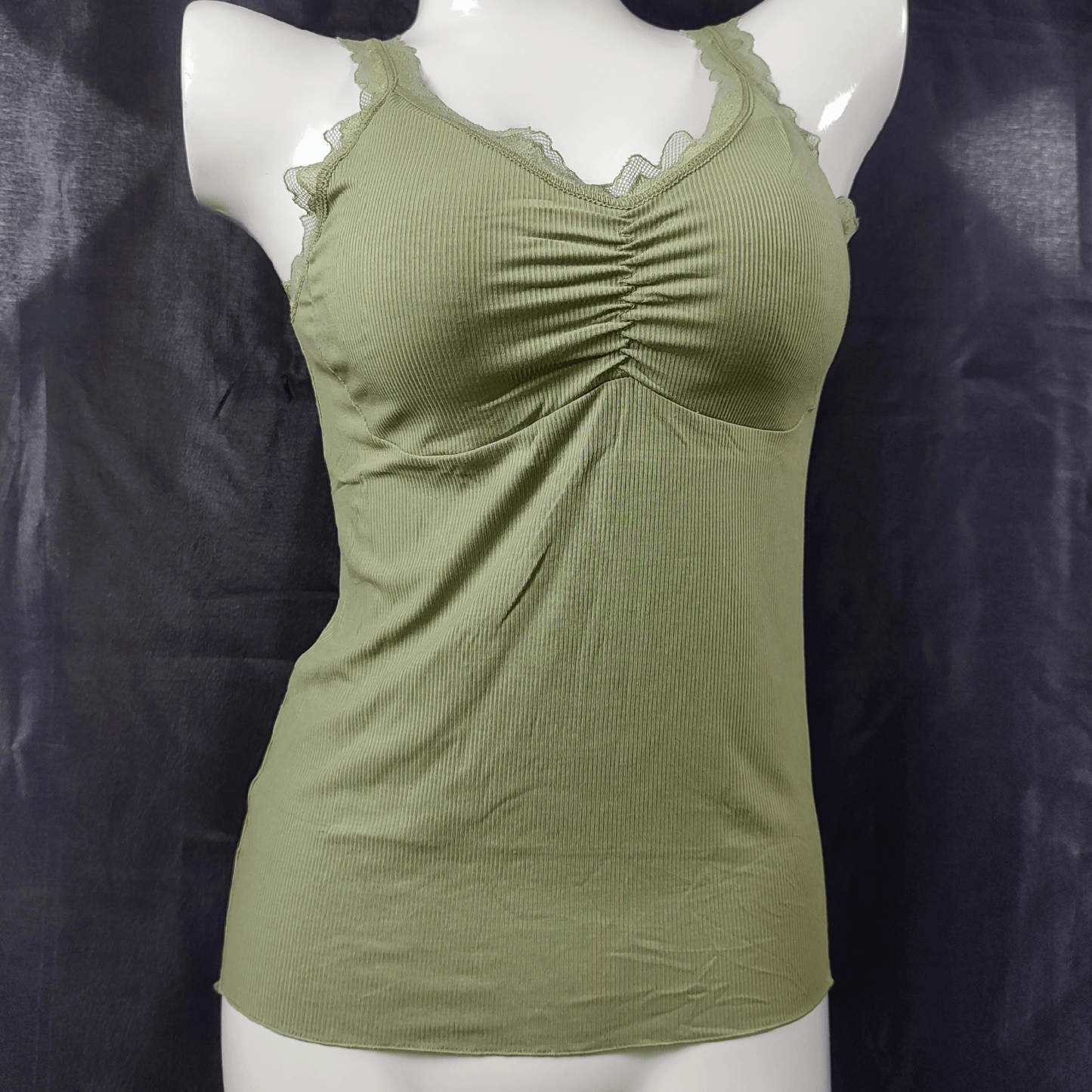 Soft Lace Camisole - Padded - Removeable (Poison Ivy) - Camisoles & Shorts - ComfyBliss
