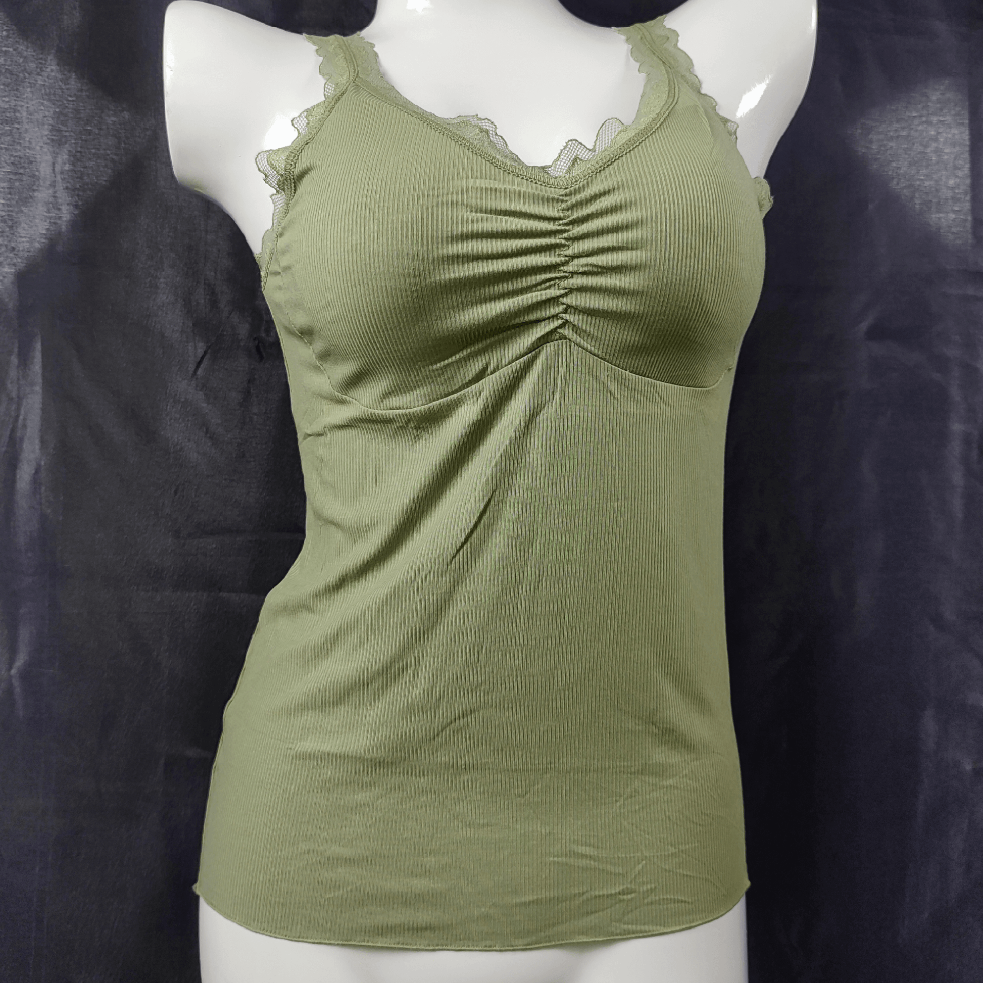 Soft Lace Camisole - Padded - Removeable (Poison Ivy) - Camisoles & Shorts - ComfyBliss