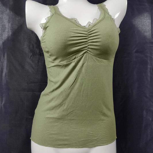 Soft Lace Camisole - Padded - Removeable (Poison Ivy) - Camisoles & Shorts - ComfyBliss