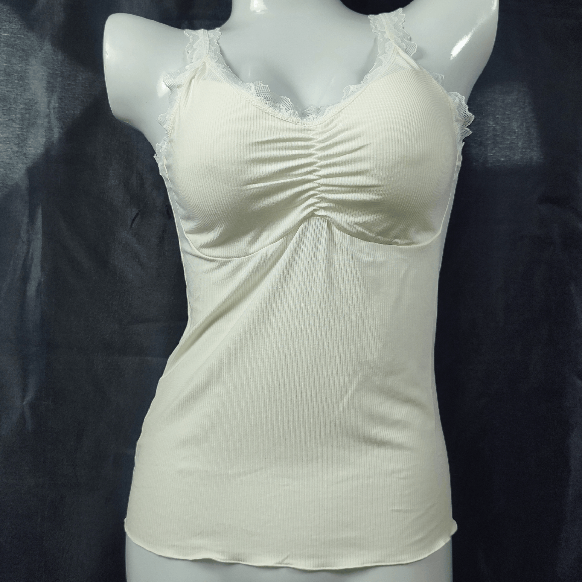 Soft Lace Camisole - Padded - Removeable (Savage Pearl) - Camisoles & Shorts - ComfyBliss