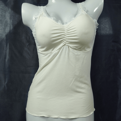 Soft Lace Camisole - Padded - Removeable (Savage Pearl) - Camisoles & Shorts - ComfyBliss