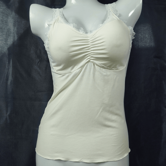 Soft Lace Camisole - Padded - Removeable (Savage Pearl) - Camisoles & Shorts - ComfyBliss