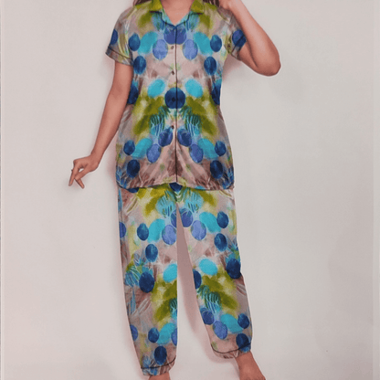 Soft Linen Multicolor Night Suit - Nighties - ComfyBliss