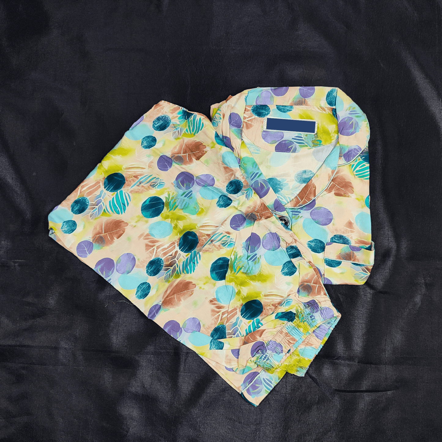 Soft Linen Multicolor Night Suit - Nighties - ComfyBliss