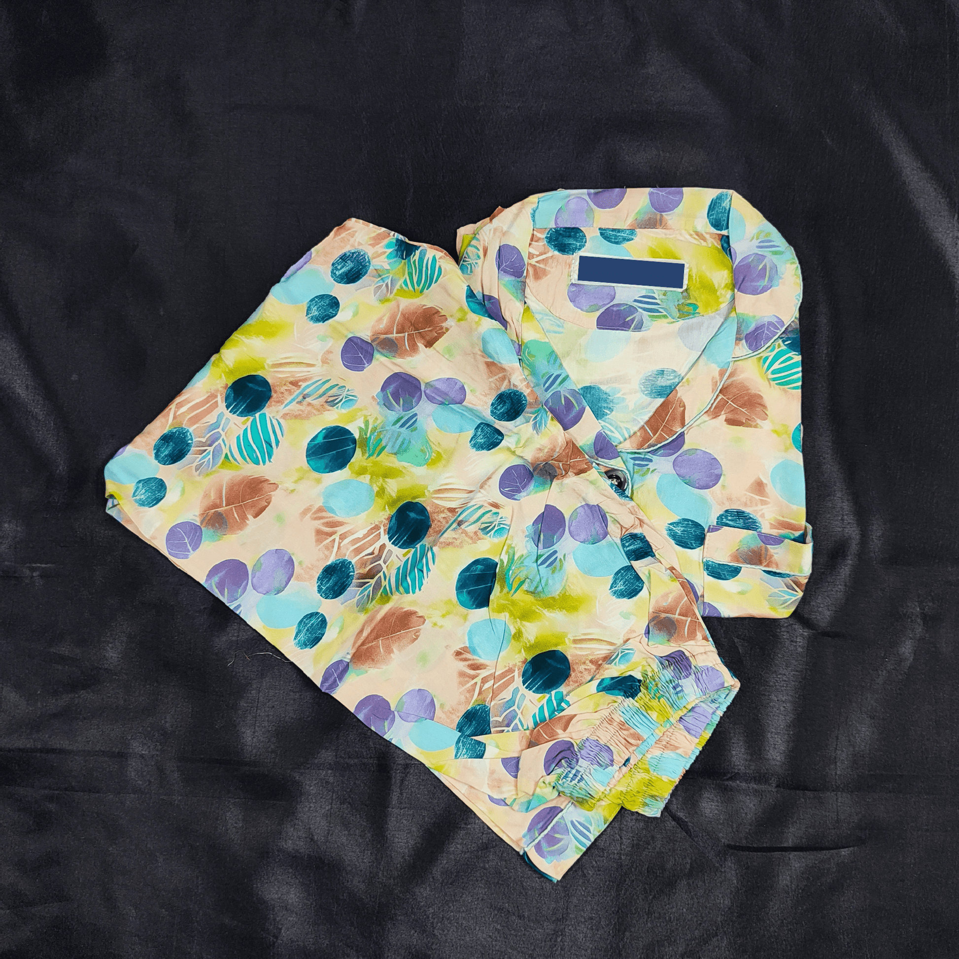Soft Linen Multicolor Night Suit - Nighties - ComfyBliss