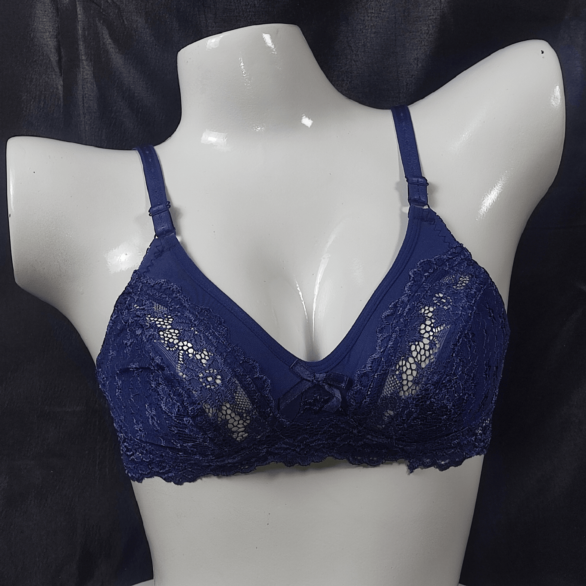 Soft Net Lace Bra (Dark Siren Navy) - Bra - ComfyBliss