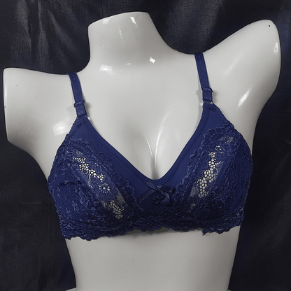 Soft Net Lace Bra (Dark Siren Navy) - Bra - ComfyBliss