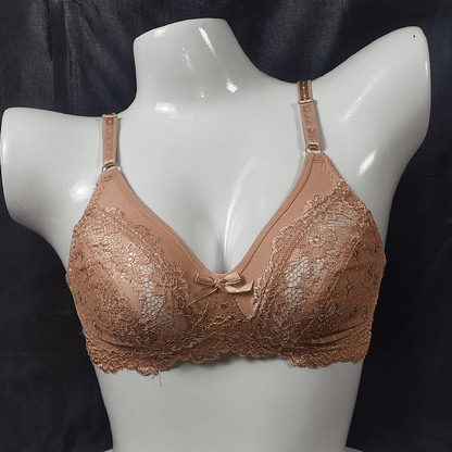 Soft Net Lace Bra (Dominant Dune) - Bra - ComfyBliss