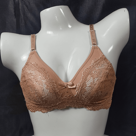 Soft Net Lace Bra (Dominant Dune) - Bra - ComfyBliss