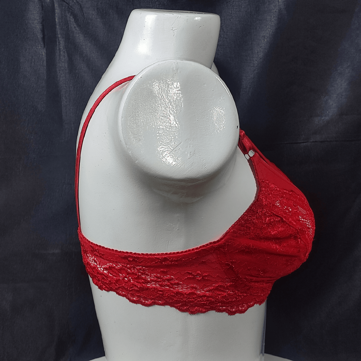 Soft Net Lace Bra (Infernal Crimson) - Bra - ComfyBliss