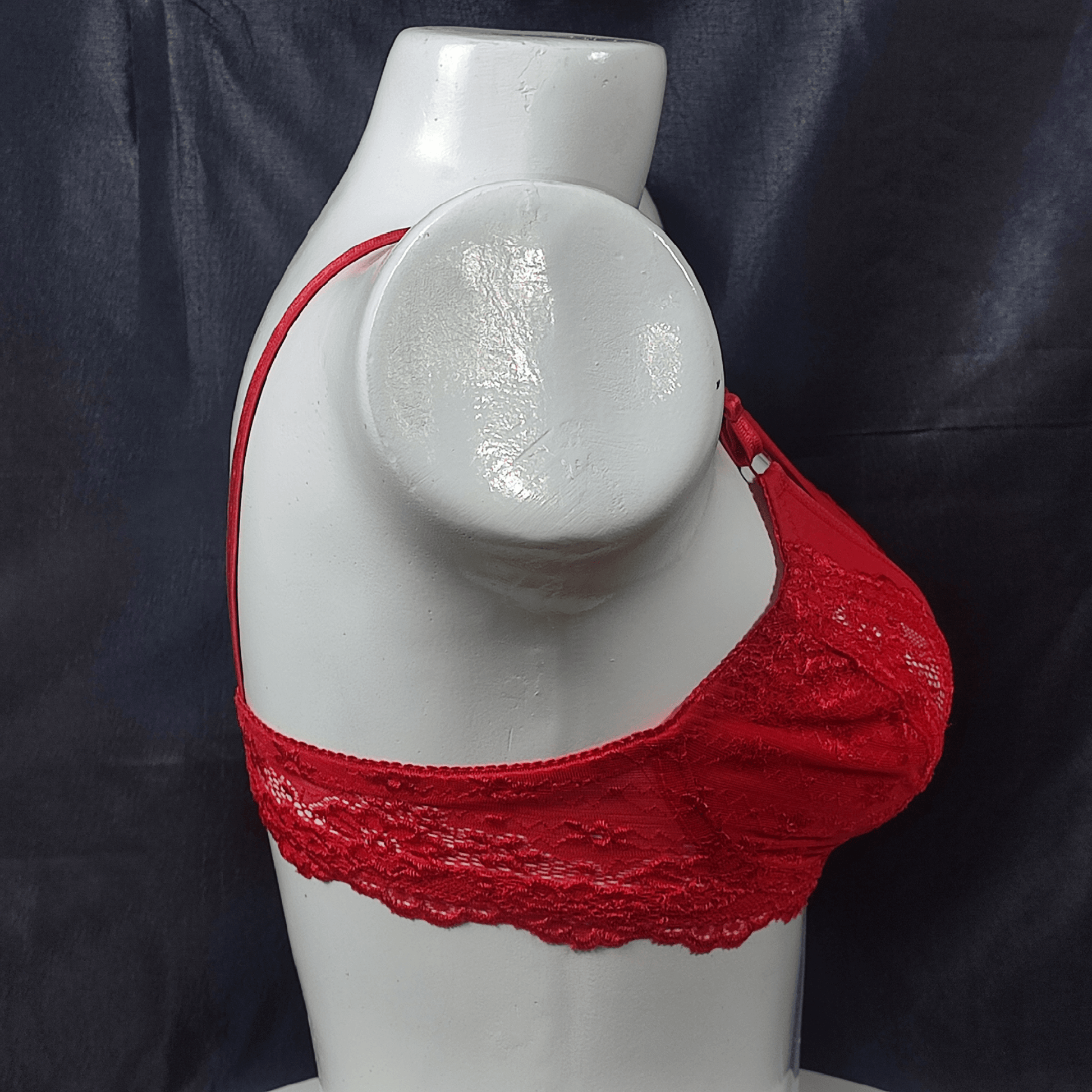 Soft Net Lace Bra (Infernal Crimson) - Bra - ComfyBliss