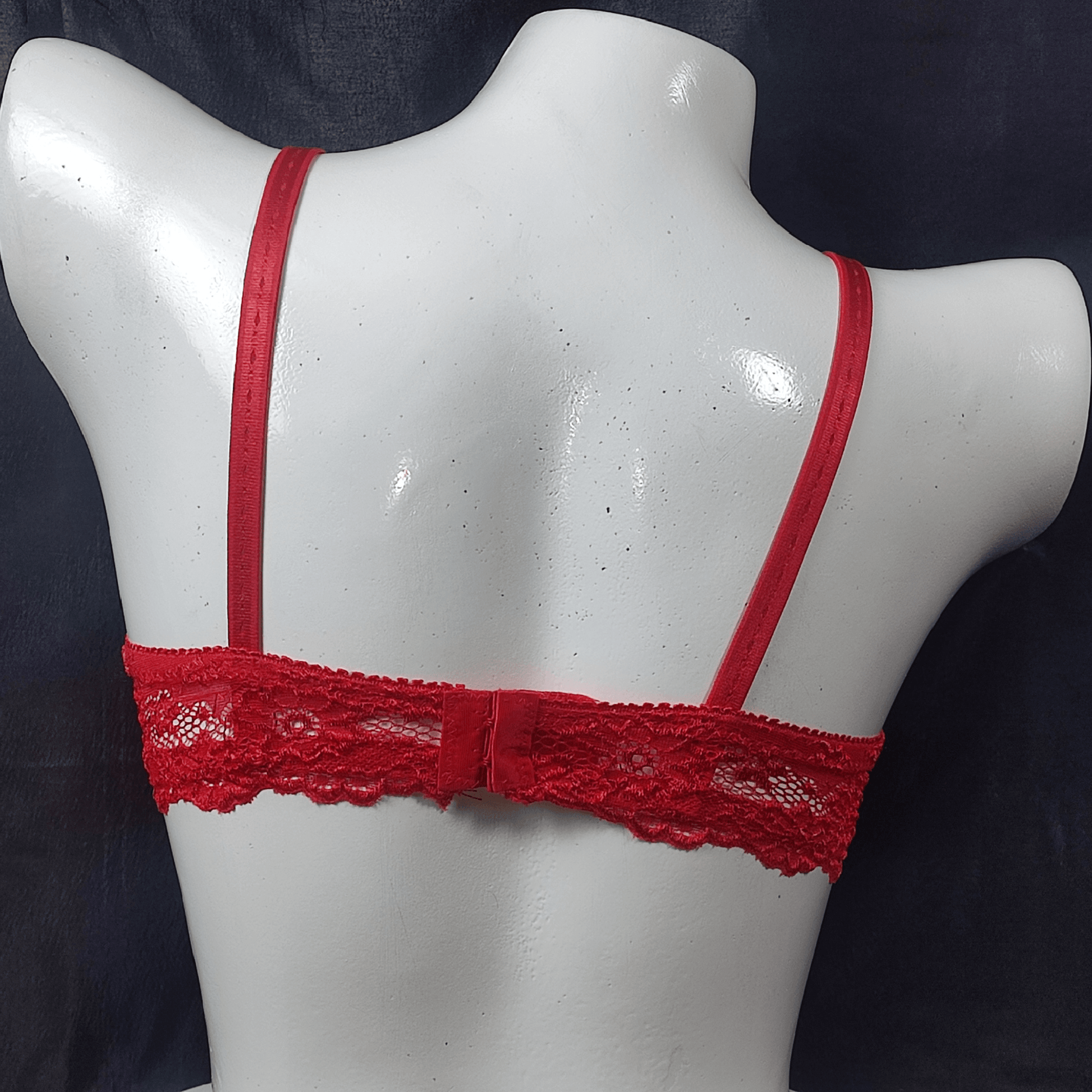Soft Net Lace Bra (Infernal Crimson) - Bra - ComfyBliss
