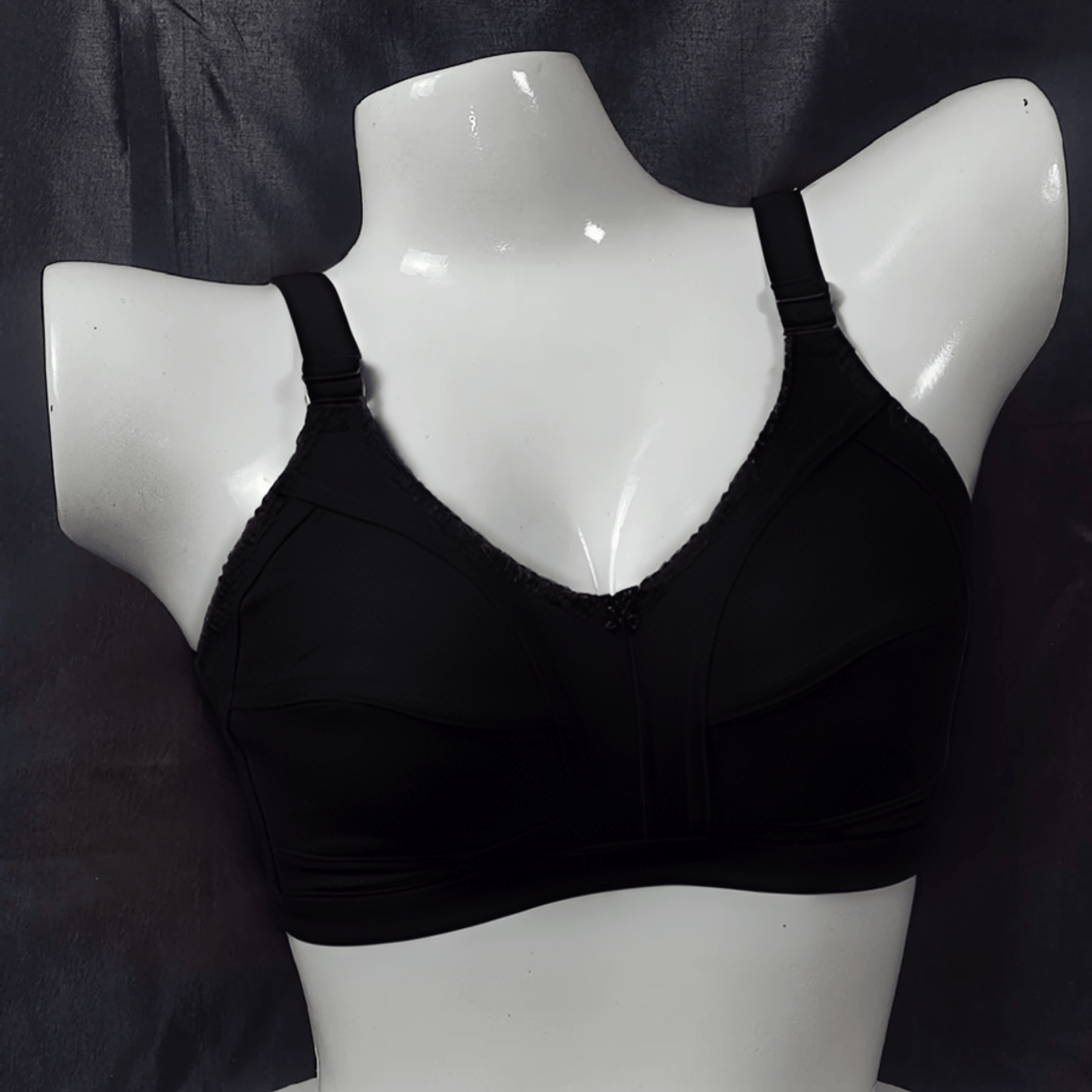 SoftEase Hosiery Bra (Black Seduction) - Bra - ComfyBliss
