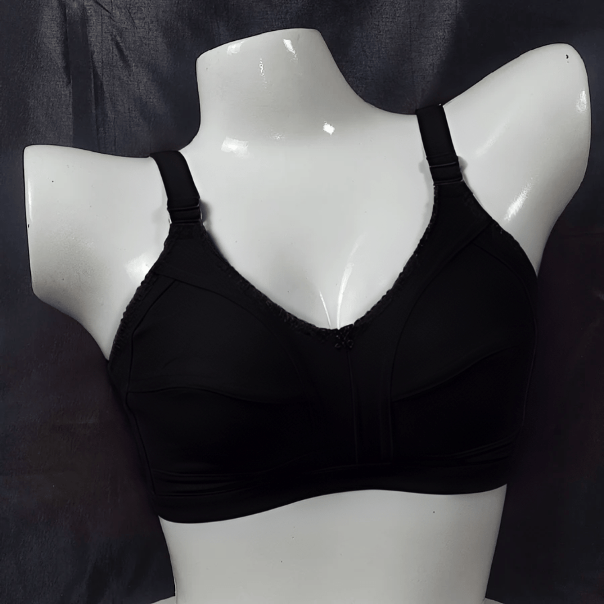 SoftEase Hosiery Bra (Black Seduction) - Bra - ComfyBliss