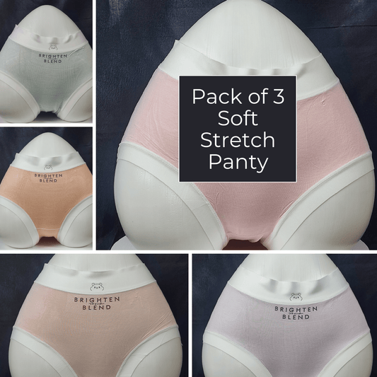 Pack of 3 Soft Stretch Panty (L - Random Colors) | | |